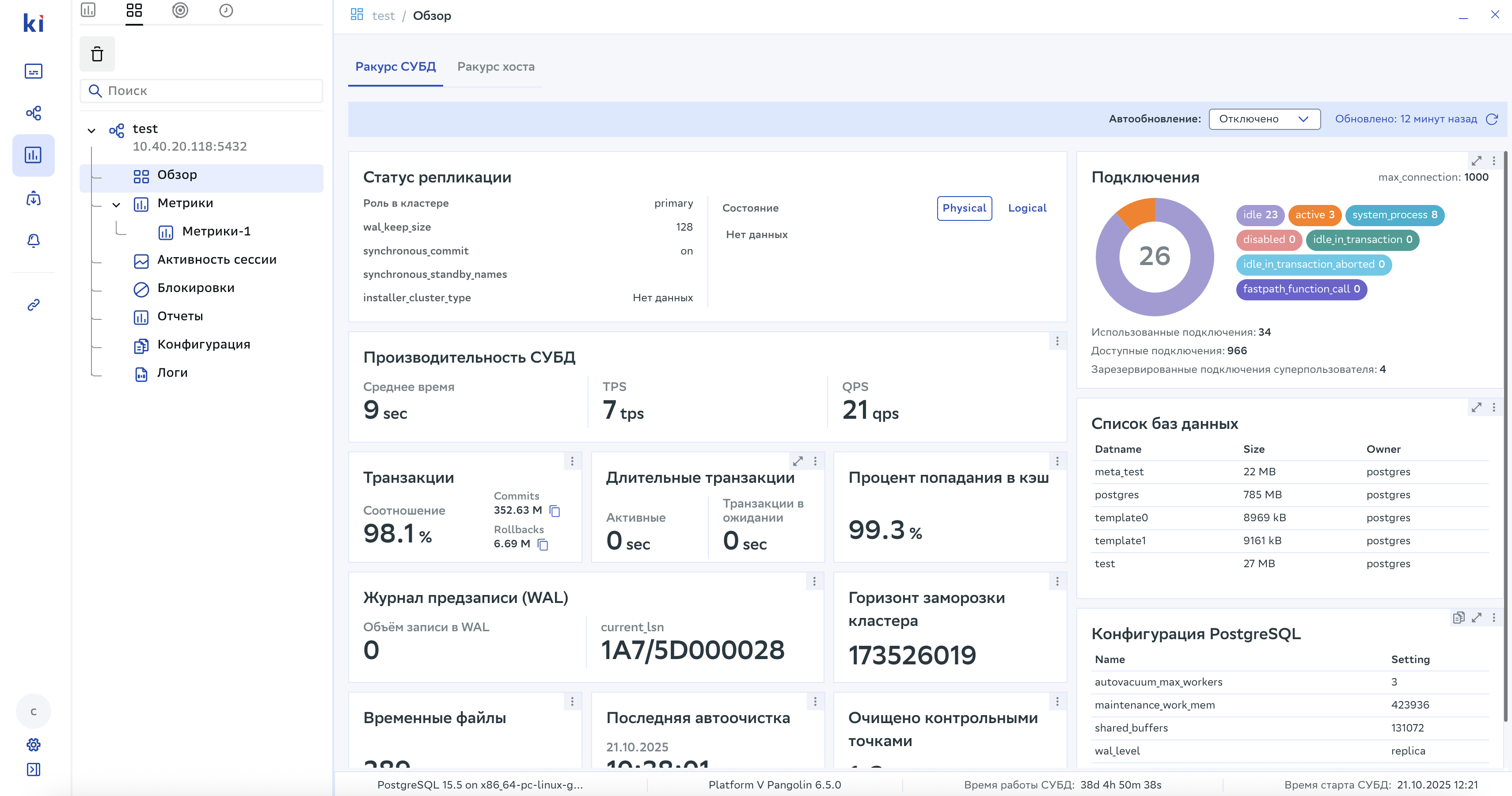 Обзорная панель Platform V Kintsugi