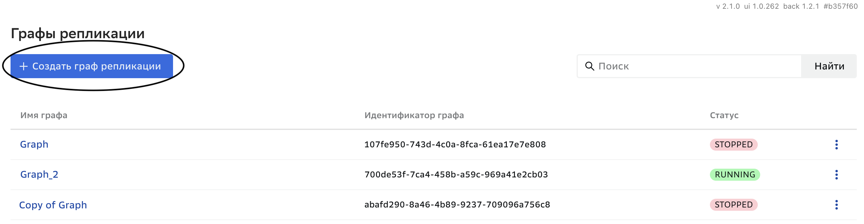 Графы репликации, Создание графа