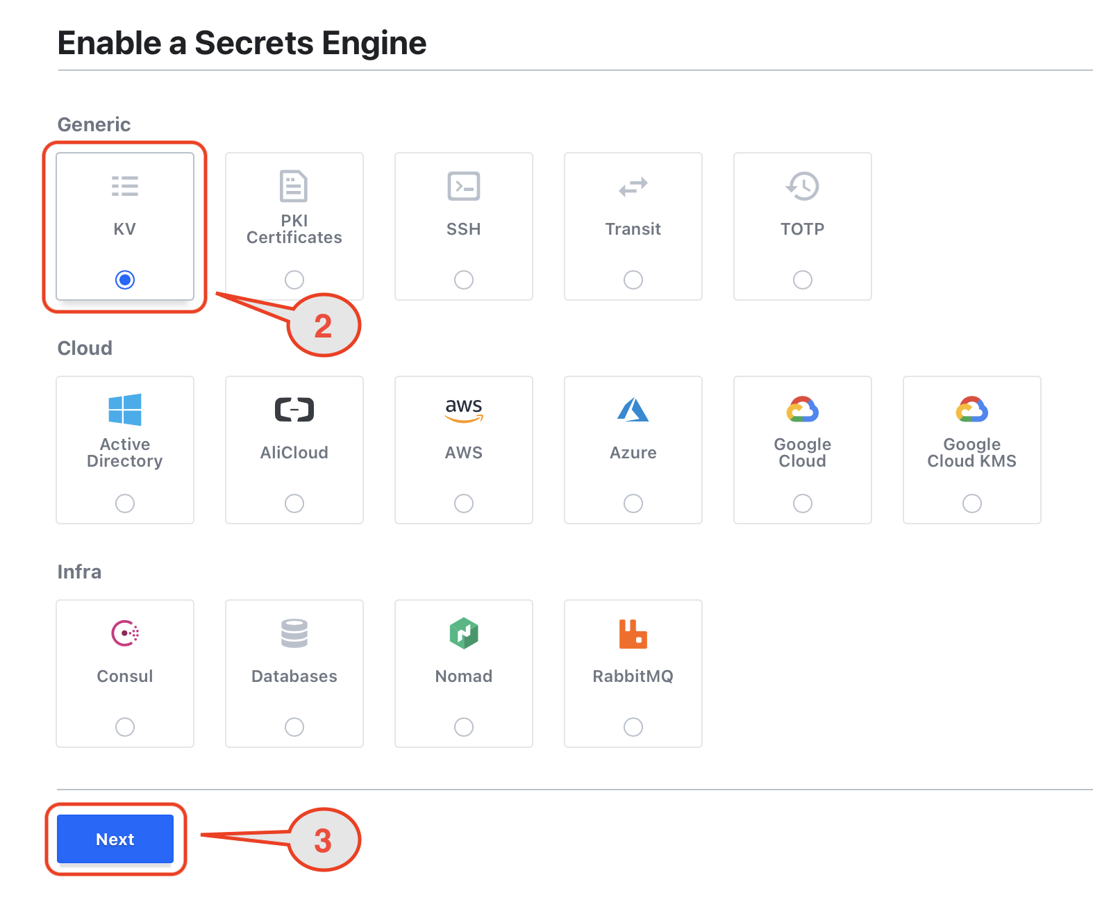 Enable secret engine