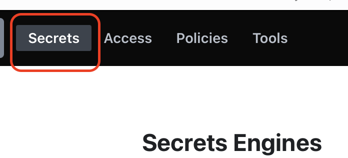 Вкладка Secrets